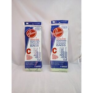 2 - NEW Hoover Type C Upright Vacuum Cleaner Bags 40100003C Genuine OEM 4 PACK